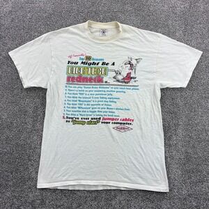 Vintage Jeff Foxworthy Shirt Mens Large‎ White High Tech Redneck Funny Joke